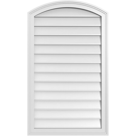 Ekena Millwork Arch Top Surface Mount PVC Gable Vent: Functional, w/ 2"W x 1-1/2"P Brickmould Frame, 24"W x 40"H GVPAR24X4002SF